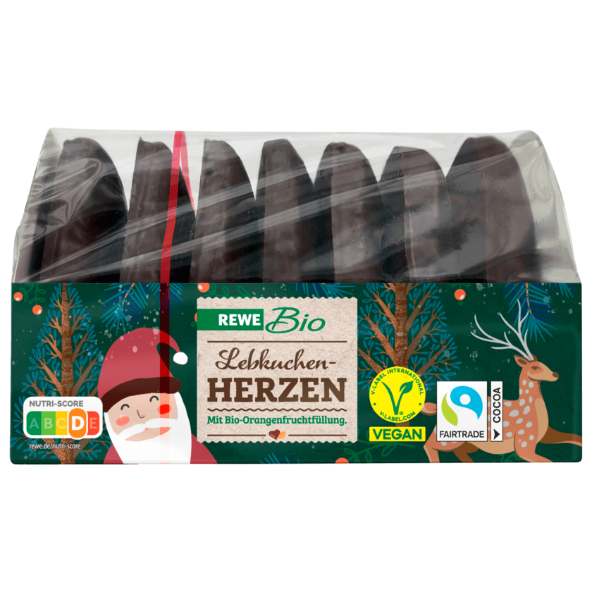 REWE Bio Weihnachts-Lebkuchen-Herzen vegan 240g